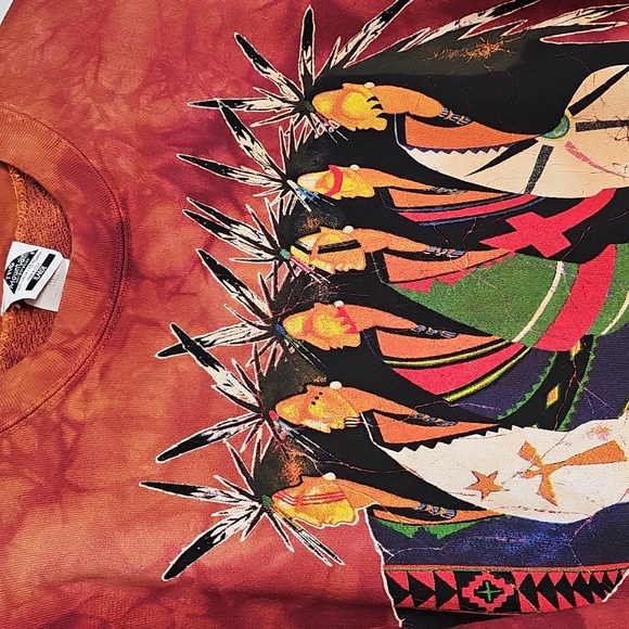 Vtg 90s The Mountain, sweatshirt The Meeting of the Clan Seekers, Rust, XL, NEW - Picture 2 of 11